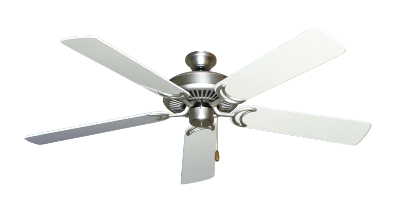 Riviera Ceiling Fan in Satin Steel with 56