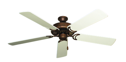 Riviera Burnished Copper with 56" Antique White Gloss Blades