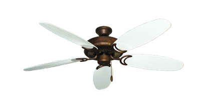 Riviera Burnished Copper with 52" Outdoor Leaf Pure White Blades