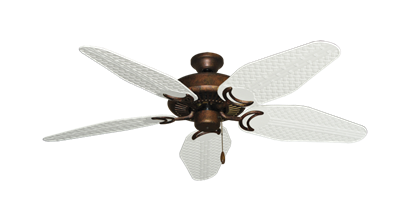 Riviera Burnished Copper with 52" Outdoor Weave Pure White Blades