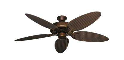 Riviera Burnished Copper with 52" Outdoor Bamboo Oil Rubbed Bronze Blades