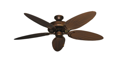 Riviera Burnished Copper with 52" Outdoor Palm Oil Rubbed Bronze Blades