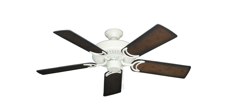 Riviera Matte Pure White with 44" Distressed Hickory Blades