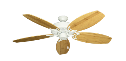 Riviera Matte Pure White with 52" Oar Bamboo Brown Blades