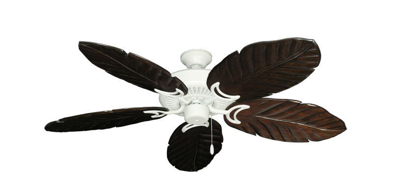 Riviera Matte Pure White with 52" Series 125 Arbor Dark Walnut Blades
