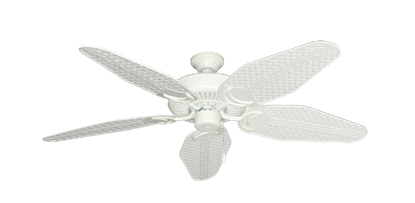 Riviera Matte Pure White with 52" Outdoor Weave Pure White Blades