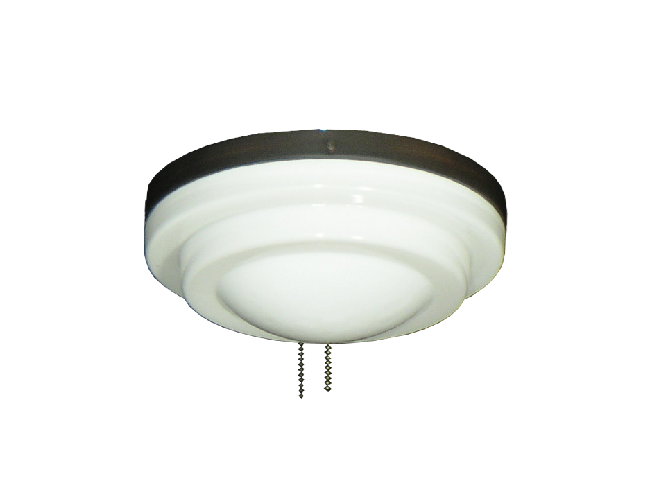 Ceiling Fan Low Profile Light With Stepped White Glass 165