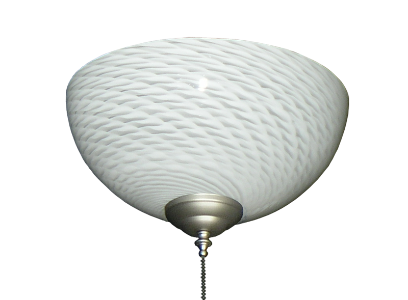 Picture of 2261 Clear with White Swirl Hand-Blown Specialty Glass Bowl Light
