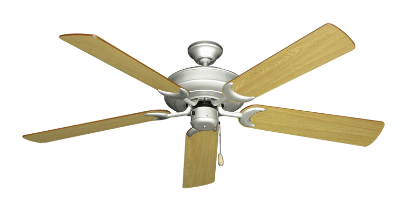 Raindance Ceiling Fan In Brushed Nickel With 56 Honey Oak Blades