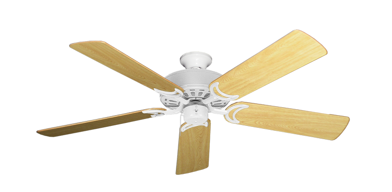 Dixie Belle Pure White with 52" Honey Oak Gloss Blades