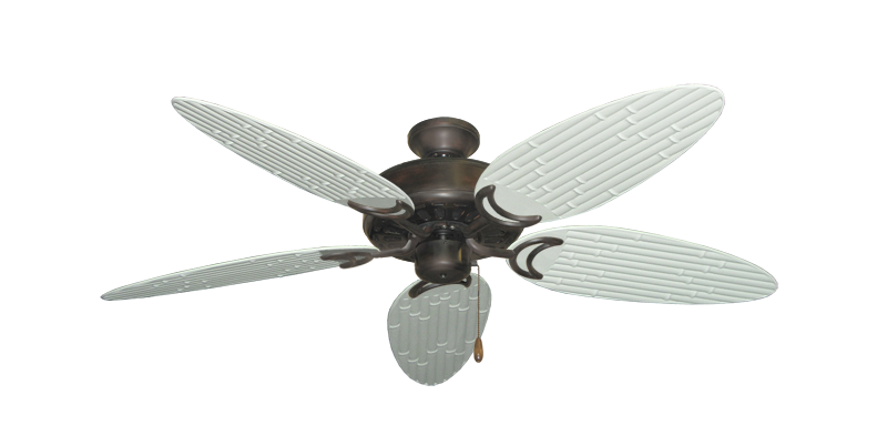 Dixie Belle Oil Rubbed Bronze with 52" Outdoor Bamboo Pure White Blades