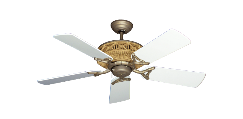 Tiki Antique Bronze with 44" Pure White Gloss Blades