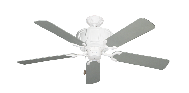 Centurion Pure White with 52" Outdoor Brushed Nickel Blades