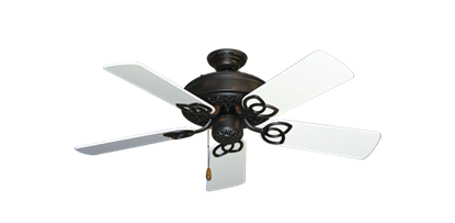 Renaissance Oil Rubbed Bronze with 44" Pure White Gloss Blades