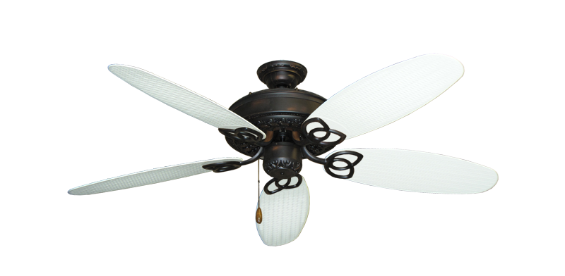Renaissance Oil Rubbed Bronze with 52" Outdoor Wicker Pure White Blades