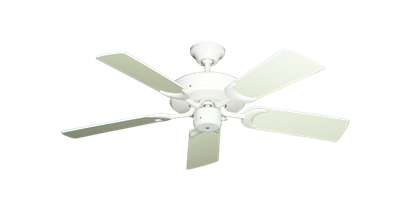 Patio Fan Pure White with 44" Antique White Blades