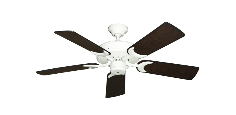 Patio Fan Pure White with 44" Distressed Walnut Blades