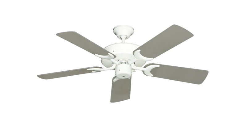Patio Fan Pure White with 44" Satin Steel (painted) Blades