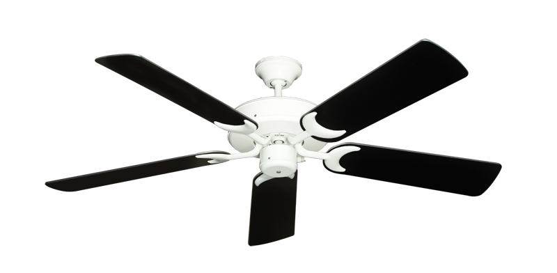 Patio Fan Pure White with 52" Black Blades