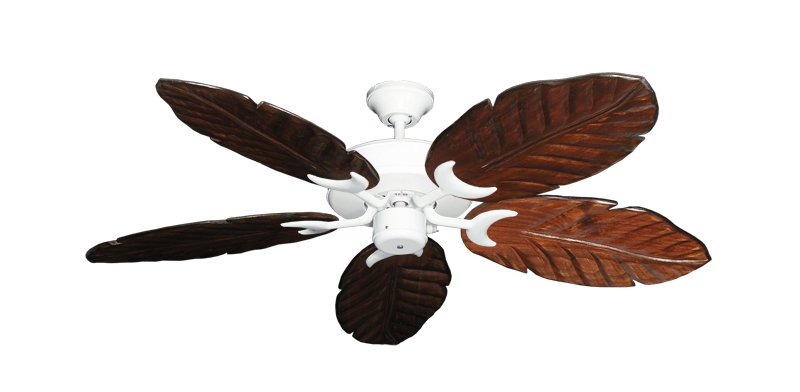 Patio Fan Pure White with 52" Series 125 Arbor Cherrywood Blades