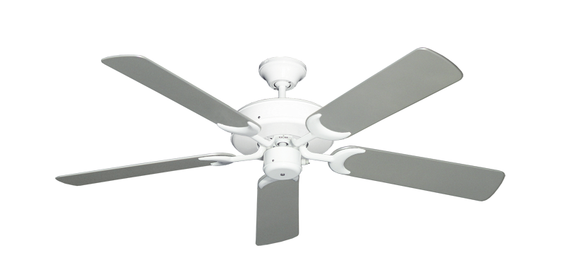 Patio Fan Pure White with 52" Outdoor Brushed Nickel Blades