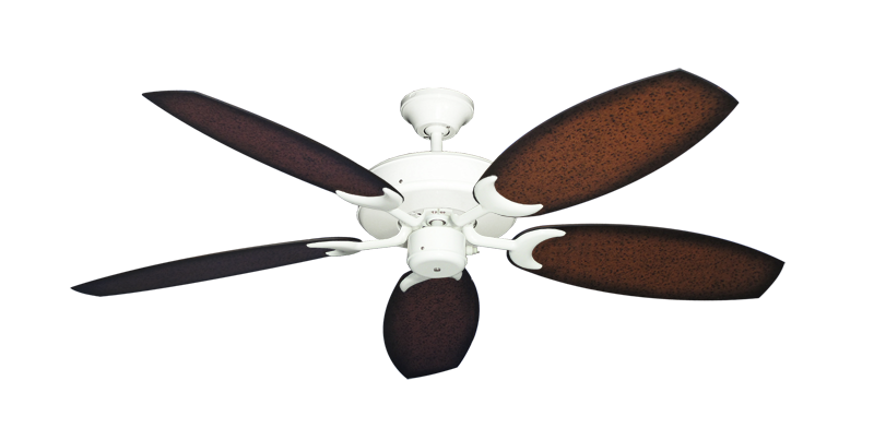 Patio Fan Pure White with 52" Outdoor Oar Aged Mahogany Blades