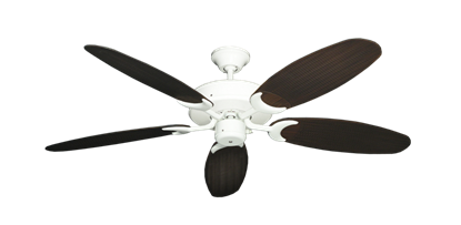 Patio Fan Pure White with 52" Outdoor Wicker Oil Rubbed Bronze Blades