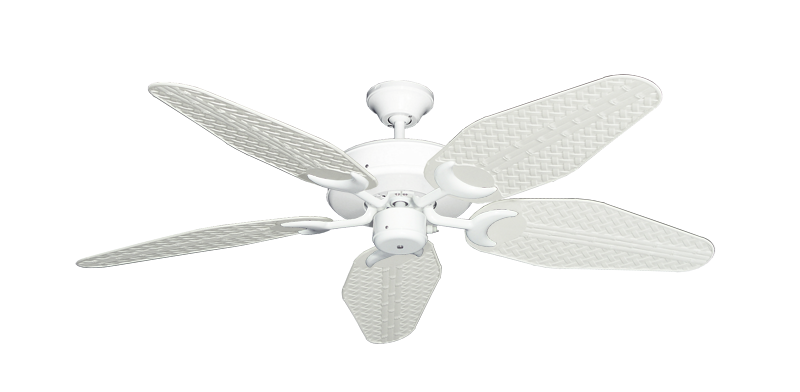 Patio Fan Pure White with 52" Outdoor Weave Pure White Blades