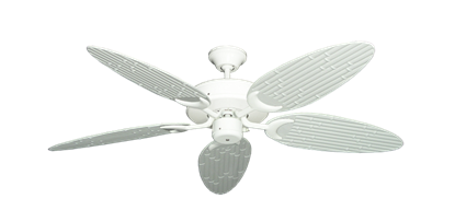 Patio Fan Pure White with 52" Outdoor Bamboo Pure White Blades