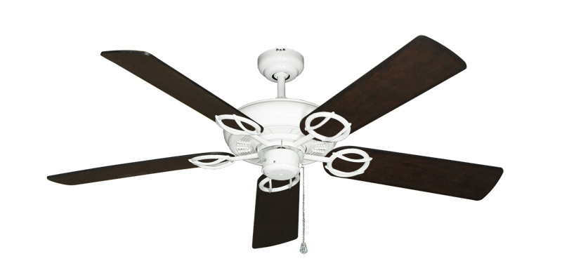 Trinidad Pure White with 52" Distressed Walnut Blades