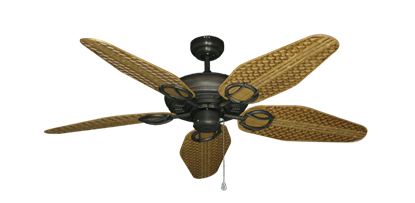 Trinidad Oil Rubbed Bronze with 52" Outdoor Weave Walnut Blades