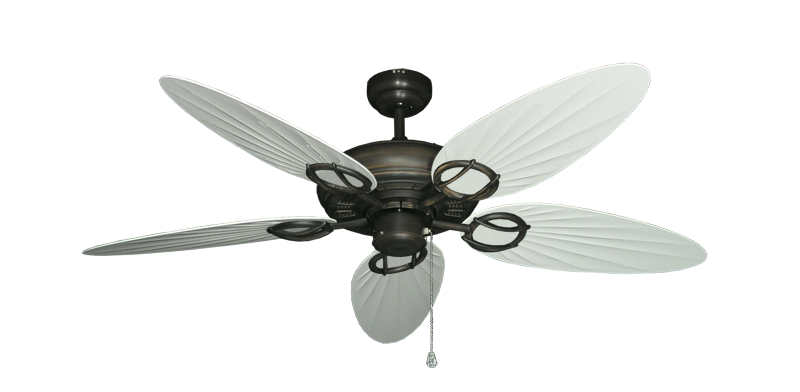 Trinidad Oil Rubbed Bronze with 52" Outdoor Palm Pure White Blades