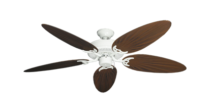 Bermuda Breeze V Pure White with 52" Outdoor Palm Oil Rubbed Bronze Blades