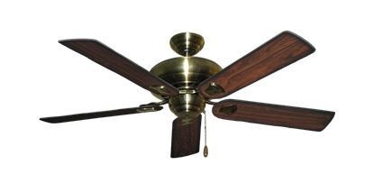 Antique Verde Gold 52" Ceiling Fan With Walnut/Cherry Blades 