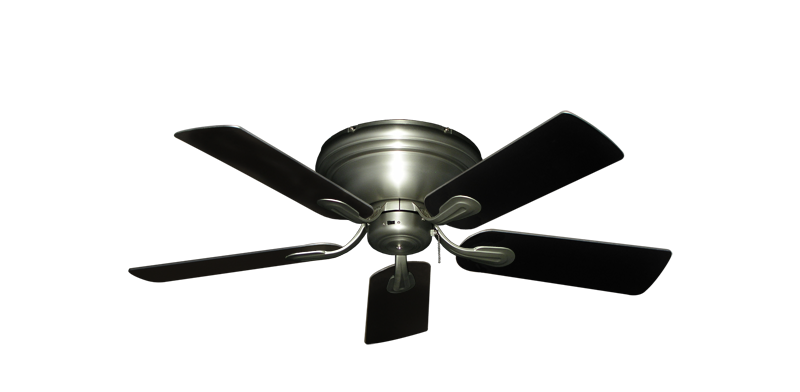 Stratus Ceiling Fan In Satin Steel With 44 Black Blades Dan S City Fans Parts Accessories - Low Profile Black Ceiling Fan No Light