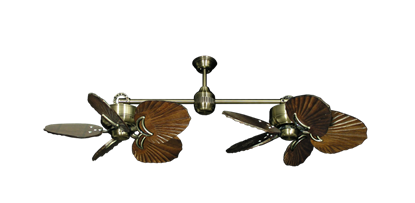 Twin Star III Antique Brass with 35" Series 600 Arbor Dark Walnut Blades