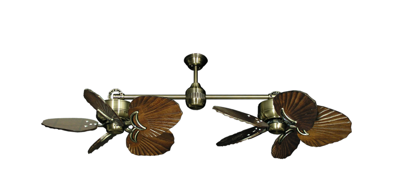 Twin Star III Antique Brass with 35" Series 600 Arbor Dark Walnut Blades