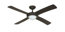 52" Luna Indoor Outdoor Ceiling Fan and Light in Oil Rubbed Bronze with Remote Control