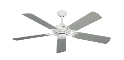 Coastal Air Pure White with 52" Outdoor Brushed Nickel Blades
