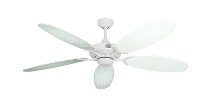 Coastal Air Pure White with 52" Outdoor Wicker Pure White Blades
