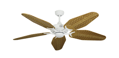 Coastal Air Pure White with 52" Outdoor Weave Walnut Blades