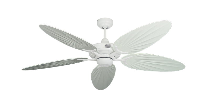 Coastal Air Pure White with 52" Outdoor Palm Pure White Blades