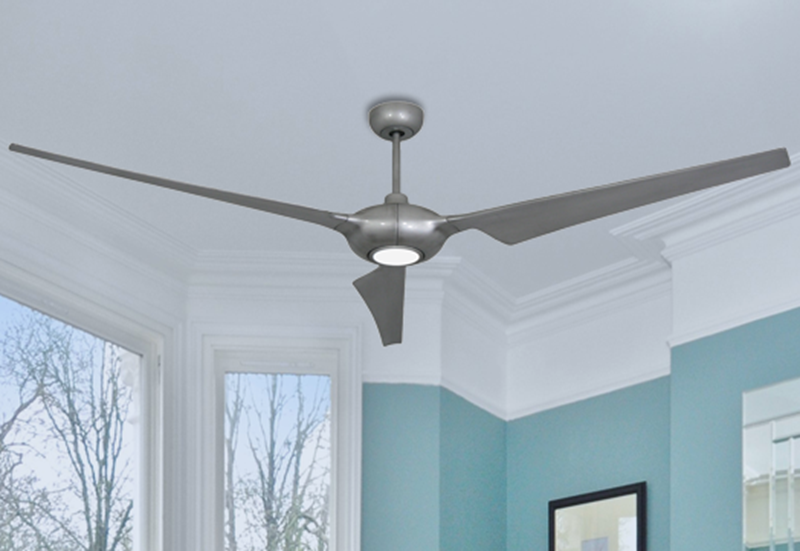 Ion 76 In Indoor Outdoor Brushed, Brushed Nickel Ceiling Fan With Light Kit And Remote