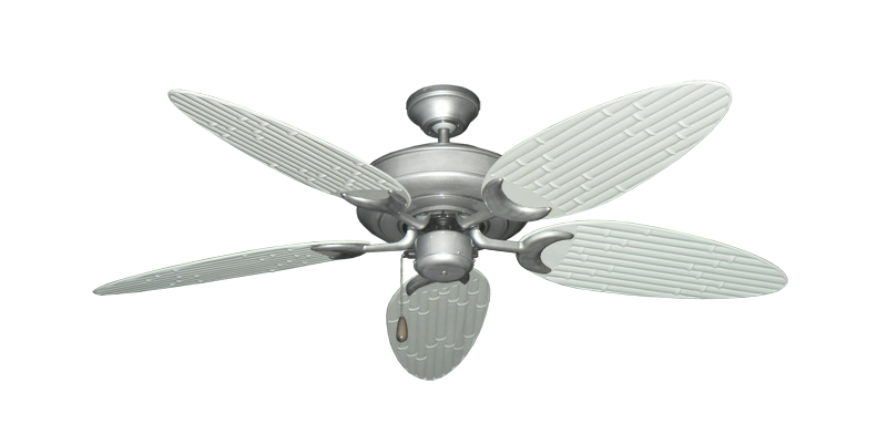 Raindance Brushed Nickel BN-1 with 52" Outdoor Bamboo Pure White Blades