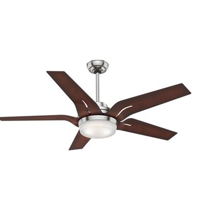 Casablanca 56" Correne w LED Light White B 56 Brushed Nickel Ceiling Fan with Light with Handheld Remote, Model 59198