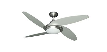 Tuscan 52" Indoor Contemporary Satin Steel Ceiling Fan with LED Light and Remote