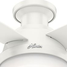 Hunter  44" Dempsey Low Profile with Light Fresh White Ceiling Fan with Light with Handheld Remote, Model 59244