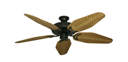 Riviera Oil Rubbed Bronze with 52" Outdoor Weave Walnut Blades