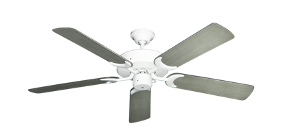 Patio Fan Pure White with 52" Outdoor Brushed Nickel BN-1 Blades