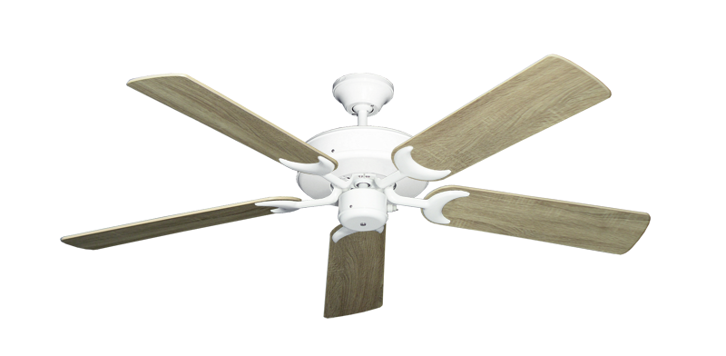 Patio Fan Pure White with 52" Beachwood Blades
